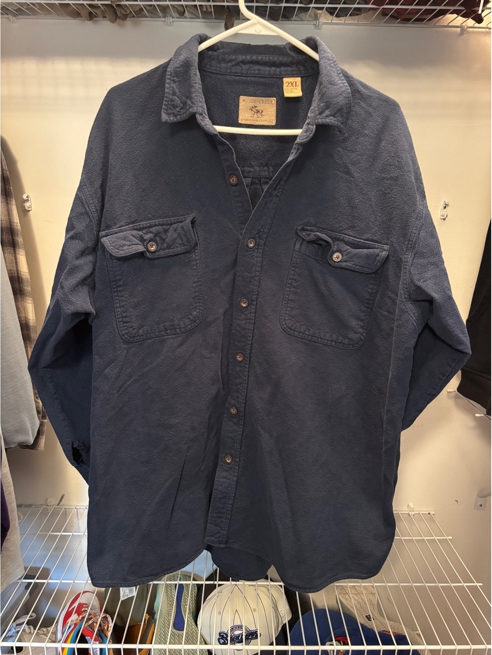 Moose Creek Men's 2XL Navy Blue Button-Up Shirt